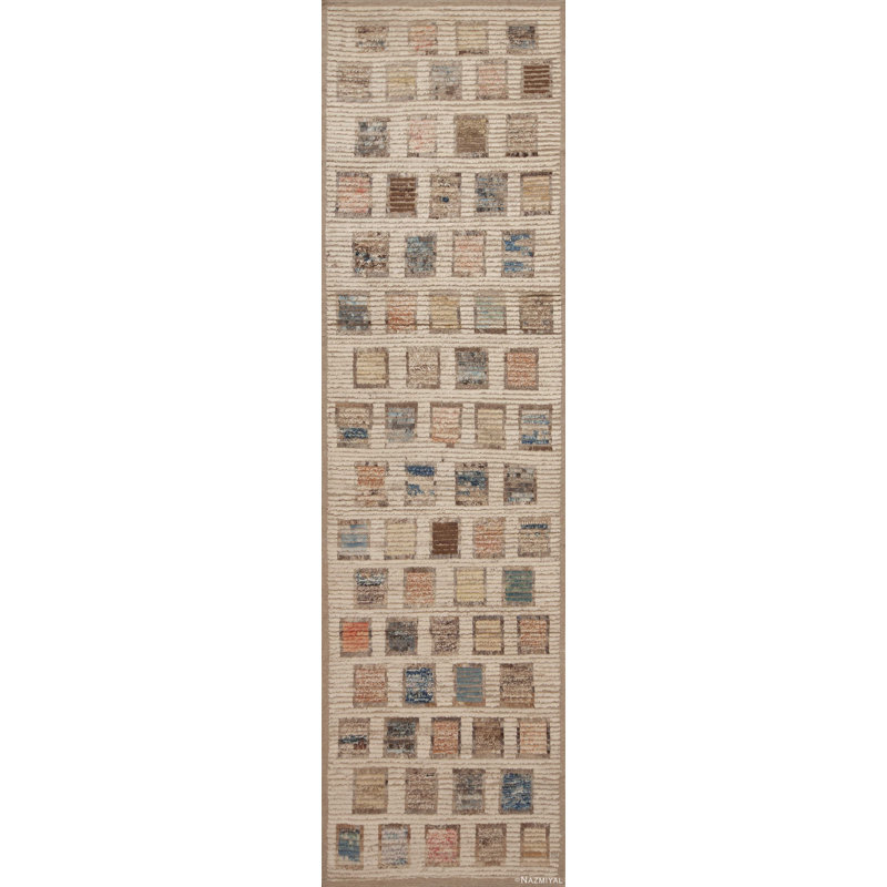 Artsy One-of-a-Kind 3'6" X 12'9" Hand Knotted Area Rug
