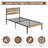 Alicia Twin Metal Bed Frame with Wooden Headboard & Footboard, Rustic Industrial Farmhouse Platform Bed with Heavy Duty Steel Support, No Box Spring Required, Under Bed Storage, Noise-Free Mattress Foundation, Slate Gray-1818481543-1773302129