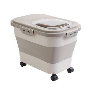 Contenant alimentaire pour animaux 25 lb avec couvercle et roues