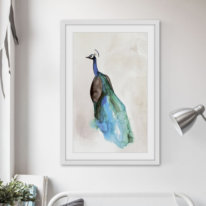 «Peacock Back» par Christine Lindstrom, reproduction encadrée, H 30 po x l 20 po x P 1,5 po