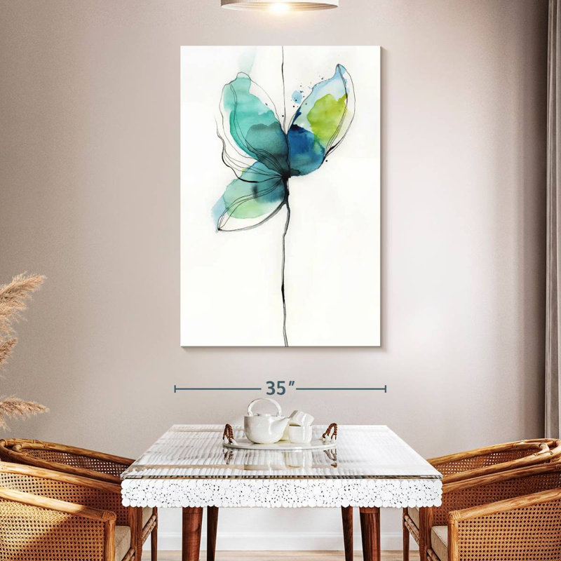 Aquarelle fleur Darothy, H 51 po x l 34 po