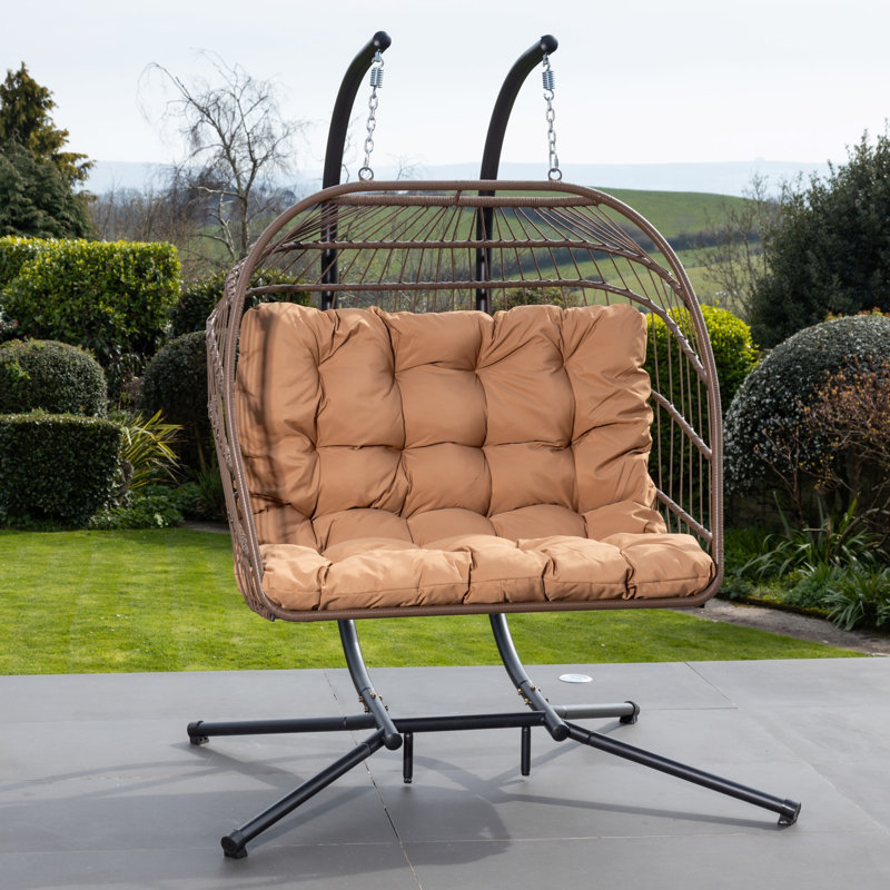 Haversham Swinging Double Garden Seat, Brown