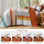 Ensemble de courtepointe 3 pièces à rayures bohémiennes en microfibre légère toutes saisons-122938666-122938677