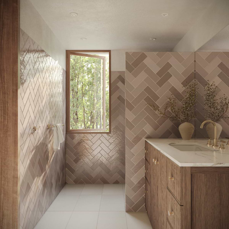 Portmore 3X8 Glazed Ceramic Wall Tile, Taupe