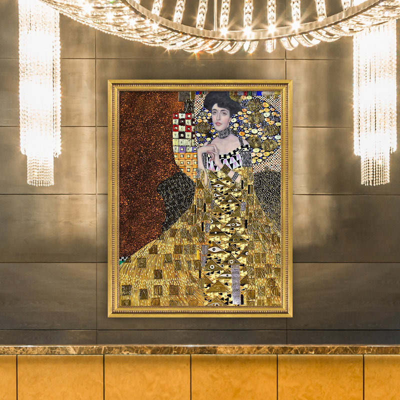 « portrait d’adèle bloch-bauer i, 1907 (luxury line) » par gustav klimt, reproduction d’art sur toile encadrée