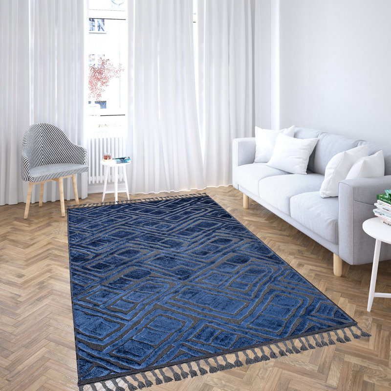 Tapis rectangulaire en coton tissé à la machine Swerve, Rectangle 3 pi 11 po x 5 pi 7 po