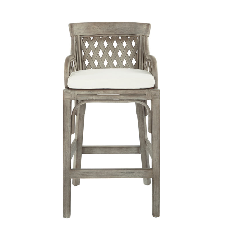 Jaramillo Upholstered Counter Stool, Gray Stain, Bar Stool (30" Seat Height)