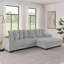 Canapé-lit modulaire rembourré en L capitonné Corduroy-855477126