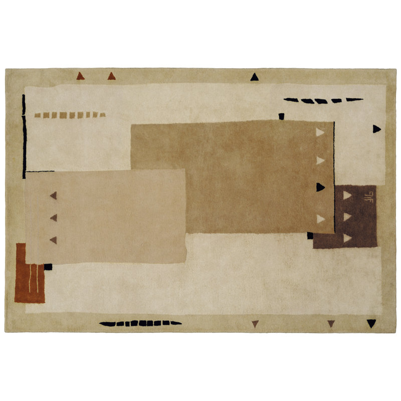 Silva Wool Abstract Area Rug in Naturel