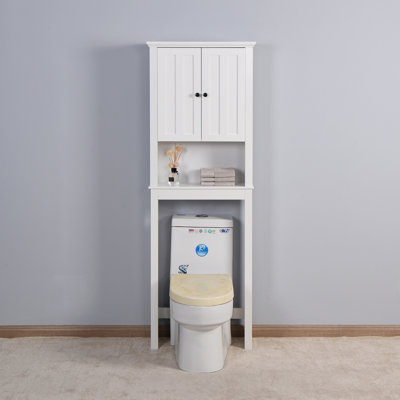 Armoire de salle de bain pour salle de bain au-dessus de la toilette - spacieuse, tablette réglable, blanc, organisateur blanc 23,89 x 7,72 x 68,37
