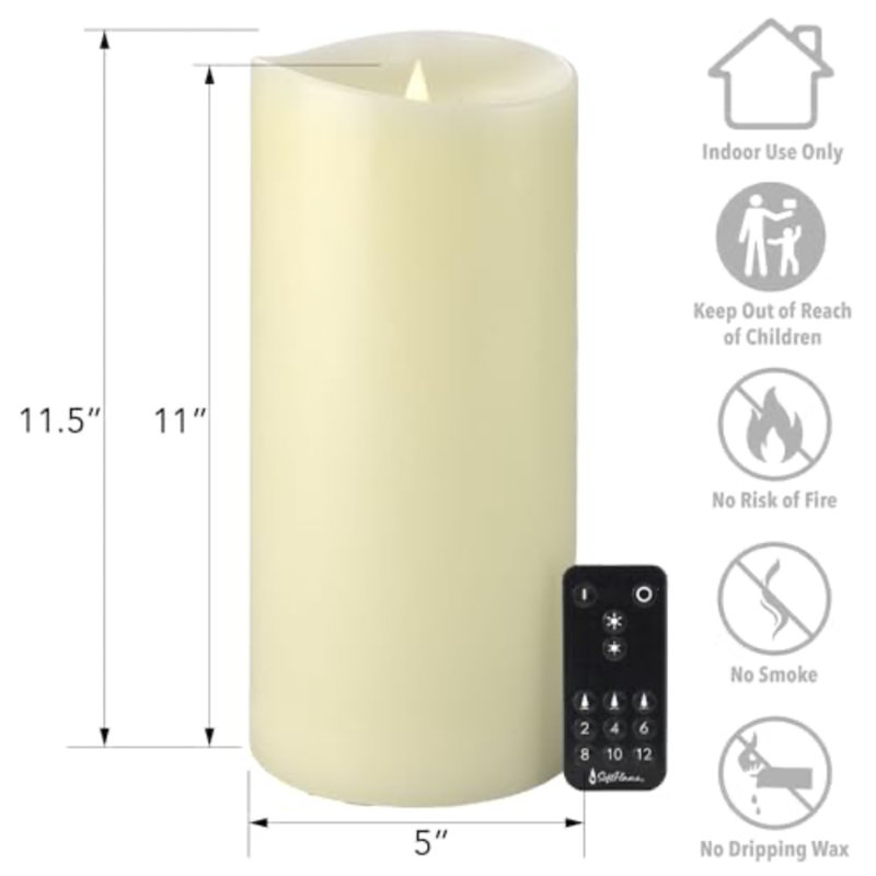 Flameless LED Candles with Remote Control, Flickering 3D Moving Flame Battery Operated Candles in Real Wax Shell for Indoor Use, Home decor Ivory