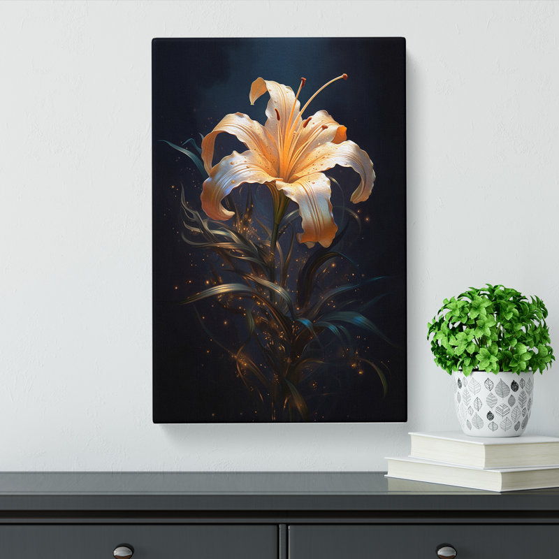 Lily Flower Conceptual - Wrapped Canvas, 60cm H x 40cm W x 3cm D