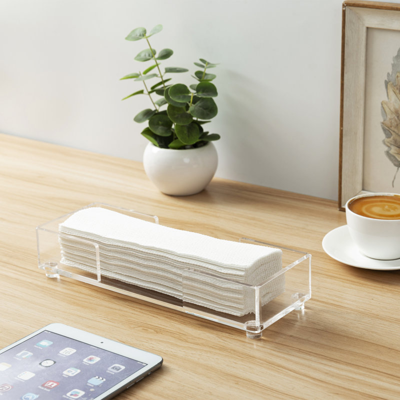 Commercial Grade Clear Disposable Folded Napkin Dispenser
