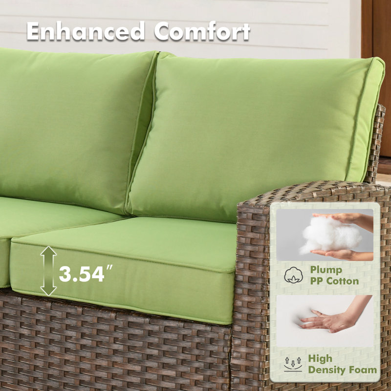 Sturgill 7-Piece Outdoor Patio Furniture Set With Stove, Green