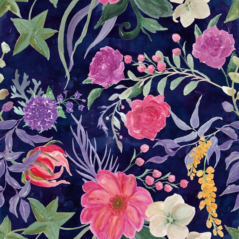 Peel & Stick Floral Wall Mural, 8.33' W x 8.33' L
