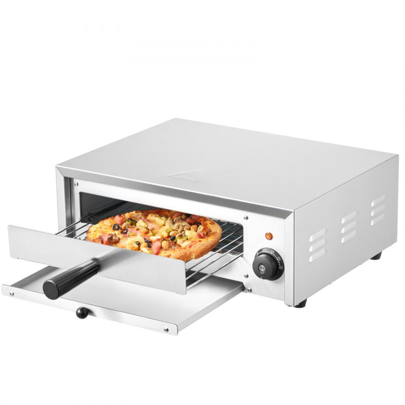 Electric Pizza Oven 1500W 122-662? Temp Range Removable Crumb Tray