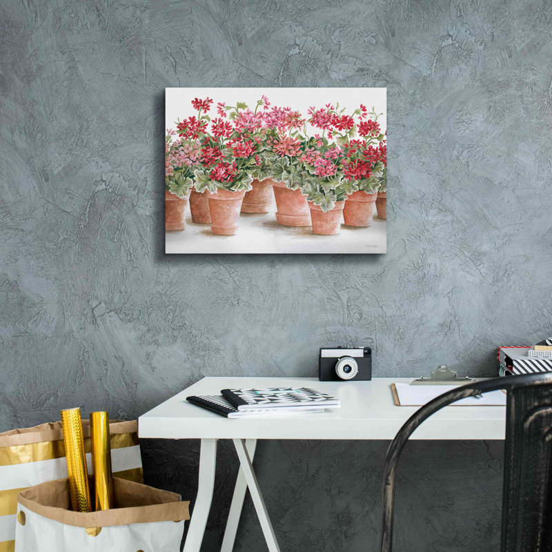 «Abbighail Pots Geranium Mix I» par Cindy Jacobs, H 12 po x l 16 po x P 0,75 po