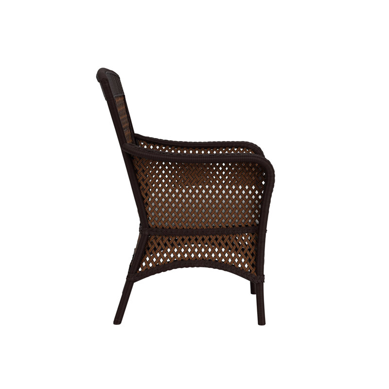 Grand Traverse Outdoor Dining Armchair, Caramel, Canvas Natural Sunbrella® Canvas