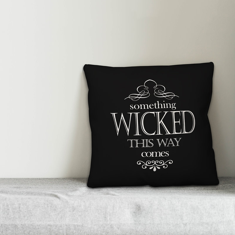  Something Wicked This Way Throw Pillow, Pillow Cover Only - No Insert, 16" x 16", Black