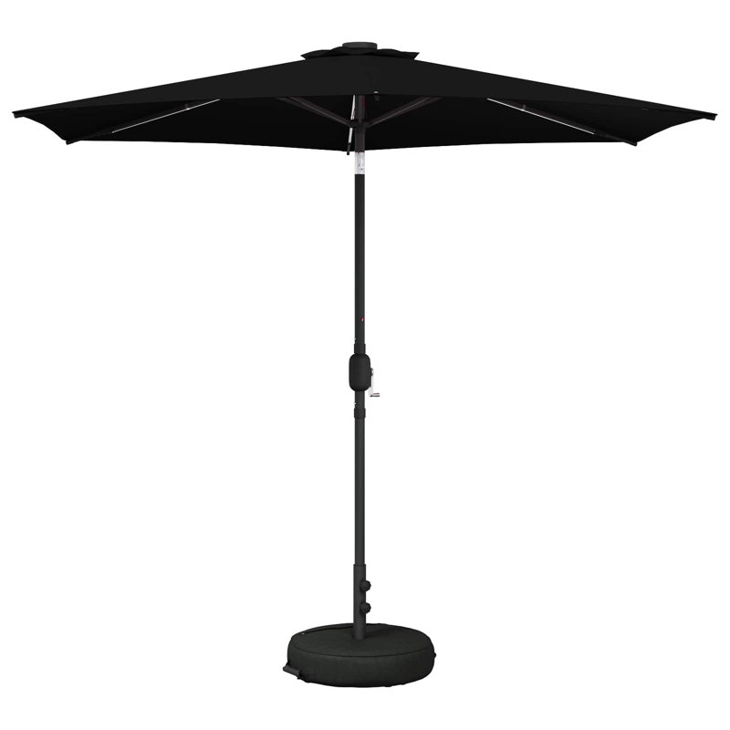 269 cm W X 269 cm D Balcony Parasol with Manual Lift, Black