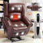Fauteuil inclinable électrique à deux moteurs avec cuir véritable et ports USB-1248931536