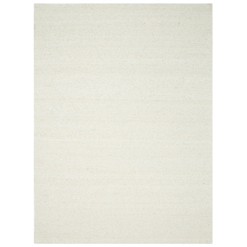 Wool Area Rug in Ivory, Rectangle 6' x 9'