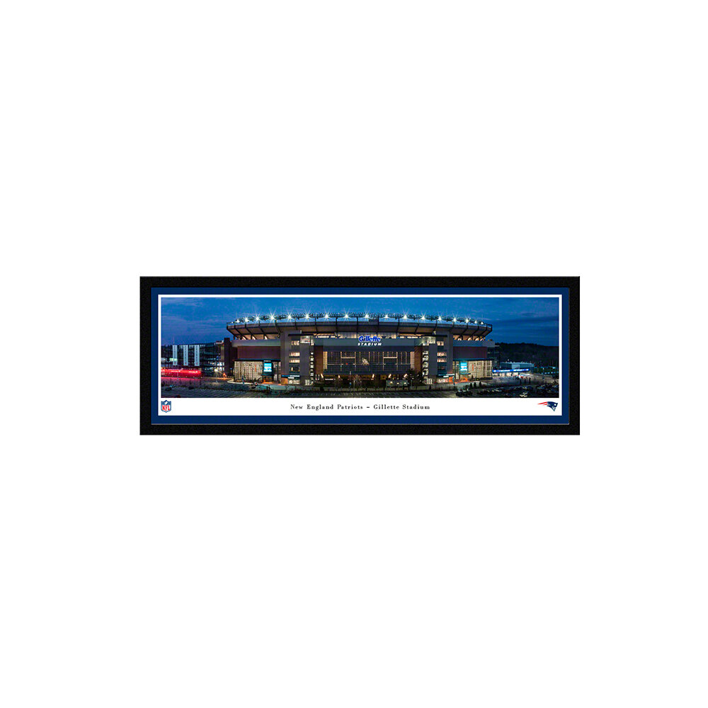 : Gillette Stadium, Home of the New England Patriots - 44x18-inch  Double Mat, Deluxe Framed Picture by Blakeway Panoramas : Sports & Outdoors