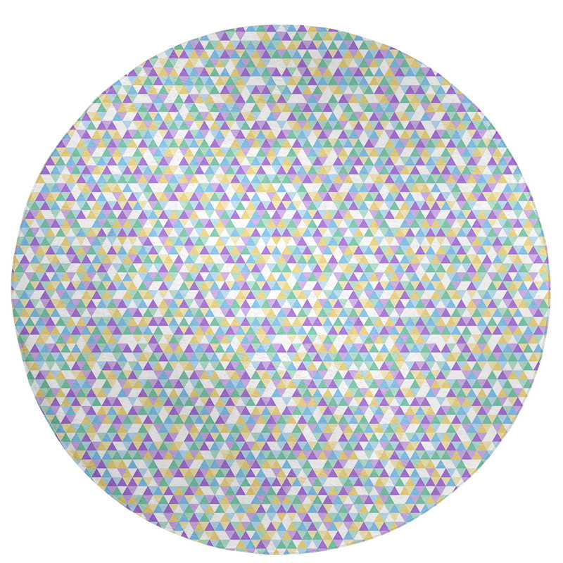 Chenille Geometric Indoor Rug, Round 5'