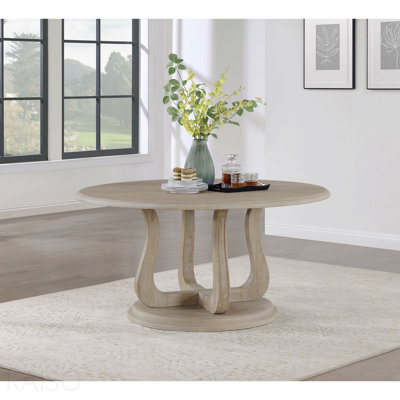 Table de salle à manger ronde blanche avec base piédestal