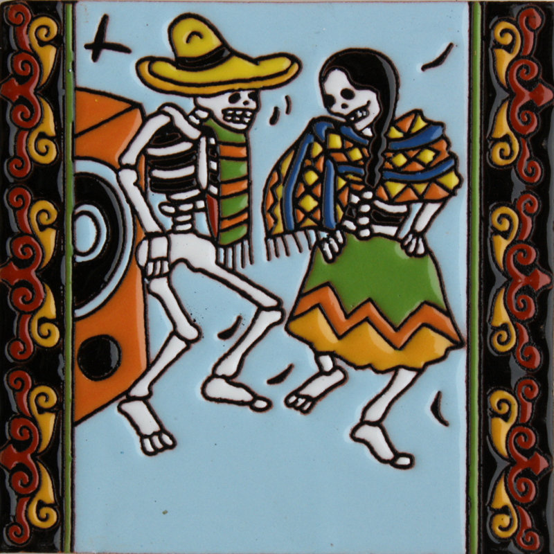 TalaMex The Dancers. Carreau d'argile Day-Of-The-Dead