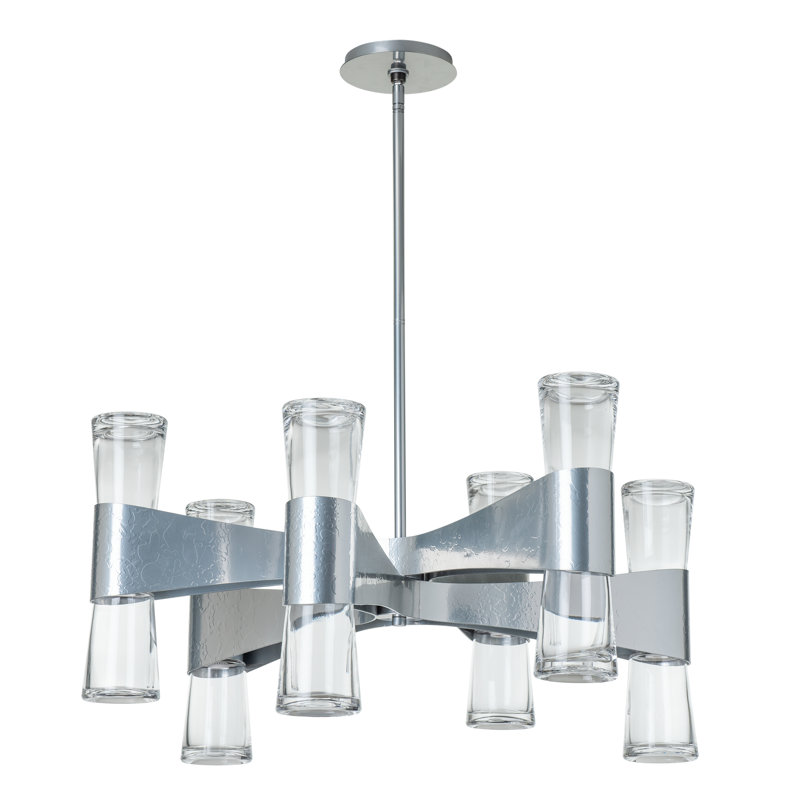Bellis 6-Arm 12-Light Round Chandelier, Sterling