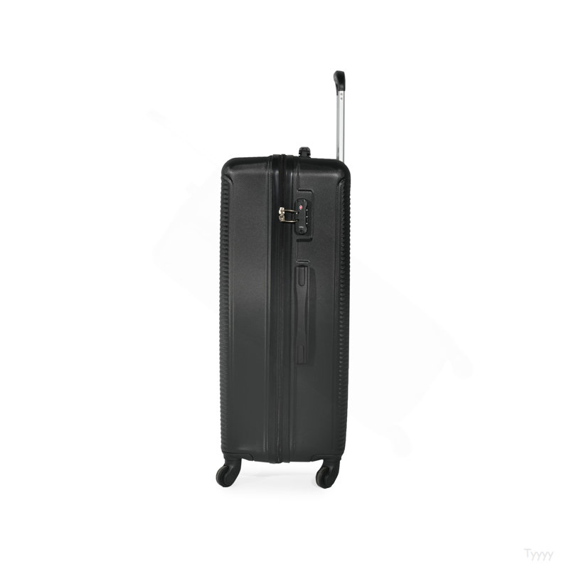 Ensemble de bagage 3 pièces Valise légère et durable en ABS avec roulettes pivotantes, verrou TSA, (20/24/28), noir