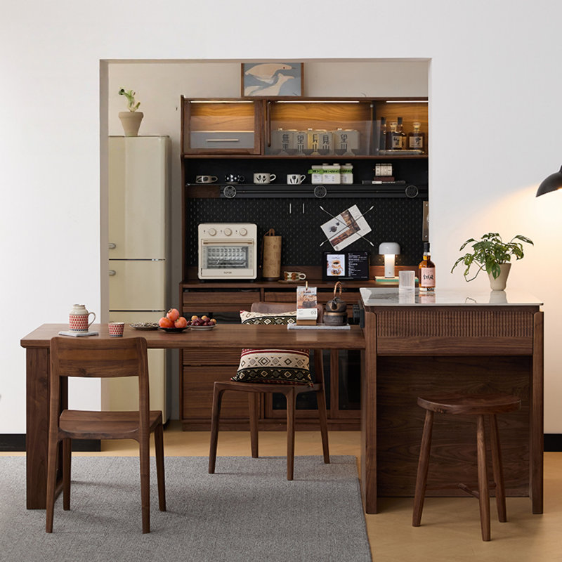 Table de salle à manger moderne et simple en bois massif