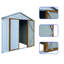 Remise de rangement extérieure 6 pi x 4 pi avec toit Apex - Remise de jardin en métal blanc et jaune pour l'organisation de la cour, solution de rangement extérieur résistante aux intempéries-123681253