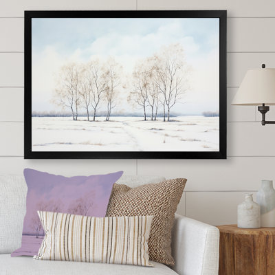 Neige, hiver, minimalisme, paysage sur toile