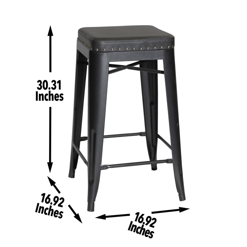 Tabouret en simili cuir Gennara, Tabouret de bar (siège d'une hauteur de 30 po)