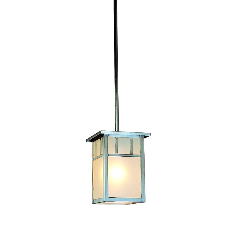 Telly Outdoor Hanging Lantern, Double T-bar, Pewter, Frosted