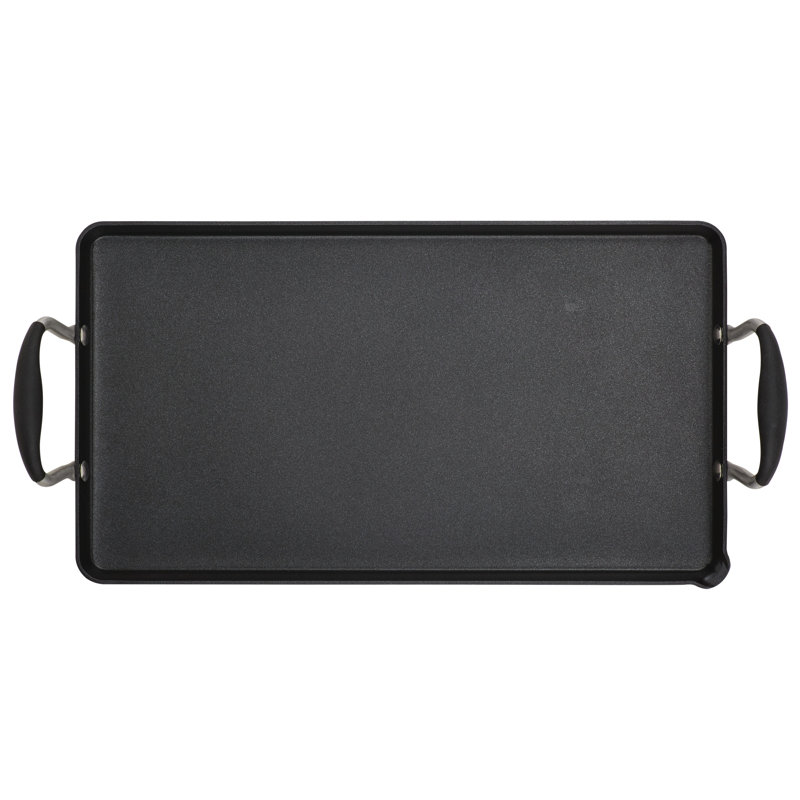 Anolon Advanced Home Hard Anodized Nonstick Double Burner Griddle, 10 Inch X 18 Inch, Black
