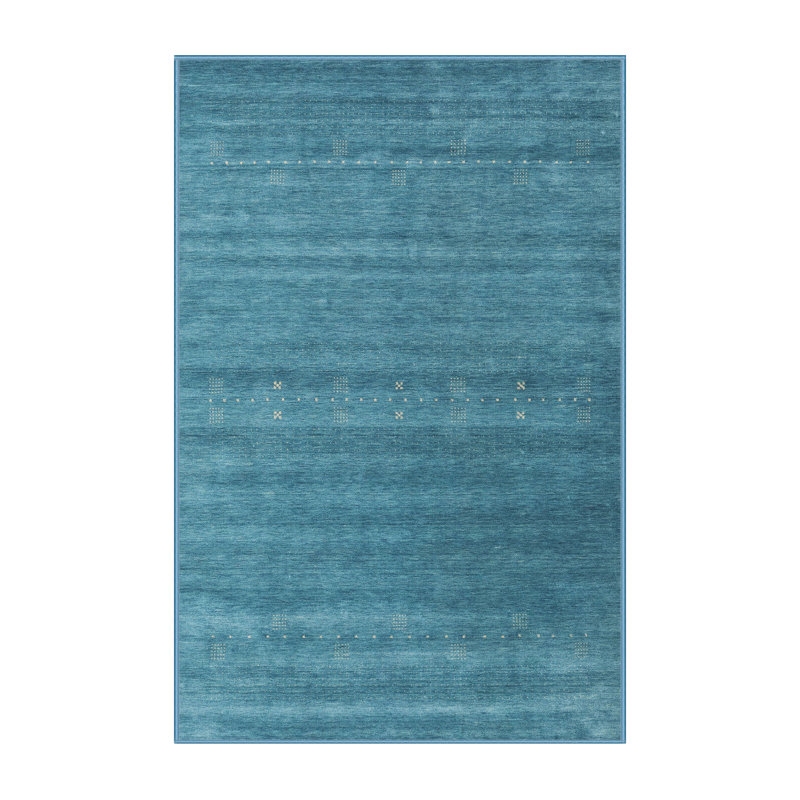 Tapis contemporain bleu, Rectangle 5 pi x 7 pi