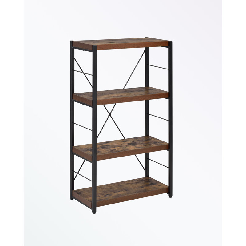 metal frame bookcase with 4-tier Open shelves