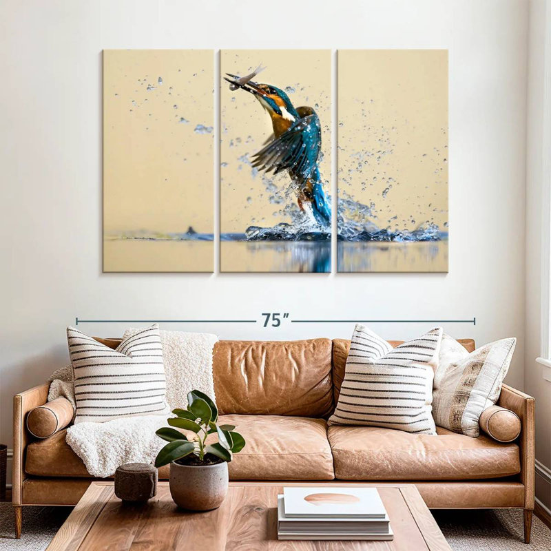 Brampt Blue Kingfisher, 42" H x 65" W