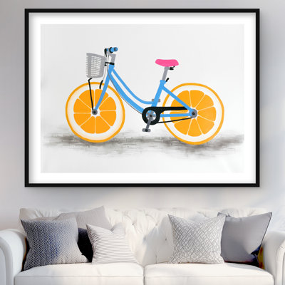 Roue orange - décor imprimé mat orange encadré