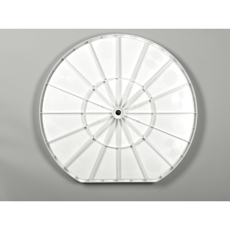 Rev-A-Shelf Polymer D-Shape 2-Shelf Lazy Susan with Bottom Mount Hardware for Corner Base Cabinets, White