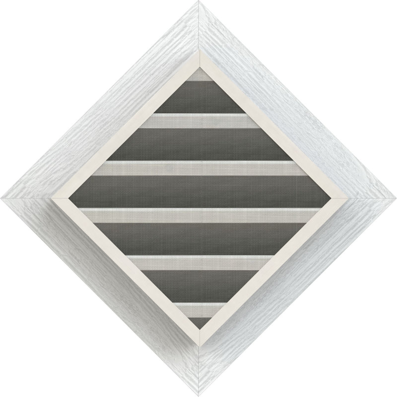 Évent à pignon en bois Diamond, H 18,38 po x l 18,38 po (OB : H 12 po x l 12 po)