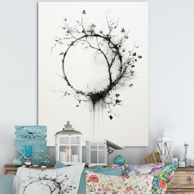 Couronne noire et blanche simple - Art mural encadré couronne
