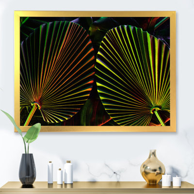 " Toned Tropical Leaves On Black IV "