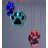 Paw Print Solar Multi Color Wind Chime