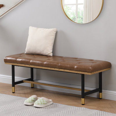 Faux Leather Upholstered Bench