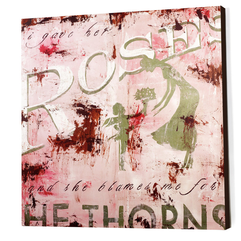 « roses » par rodney’s, affiche rétro blanche sur toile tendue, H 48 po x l 48 po x P 1,5 po
