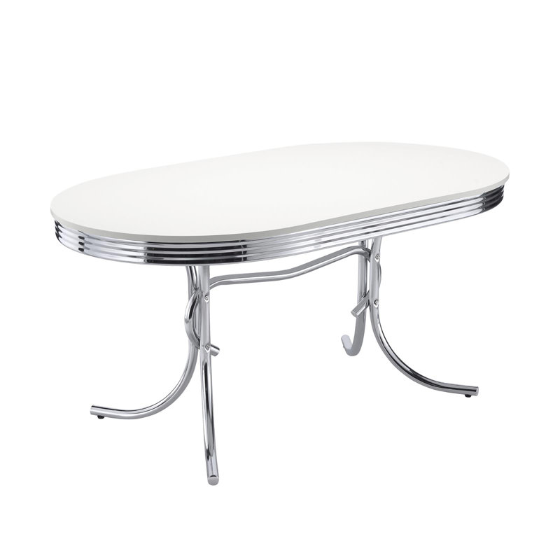 Table ovale moderne en blanc et rehausse le bureau de beauté intérieur pour un look de salle à manger